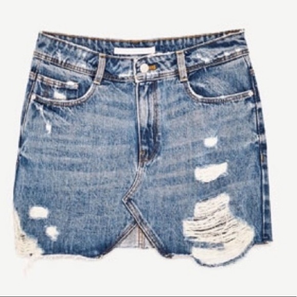zara trafaluc denim skirt
